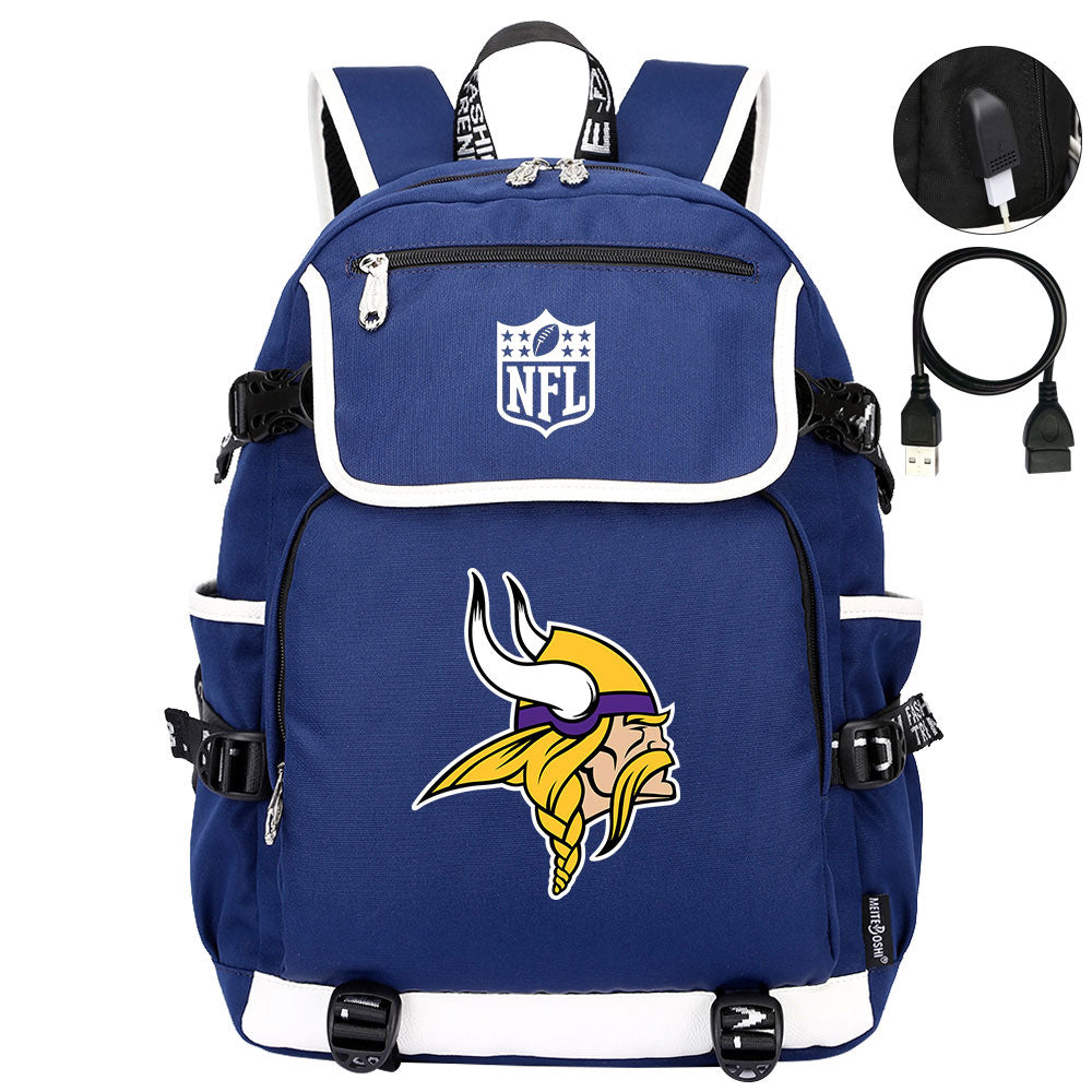 Minnesota Vikings Football Rugby Backpack School Notebook Travel Bags