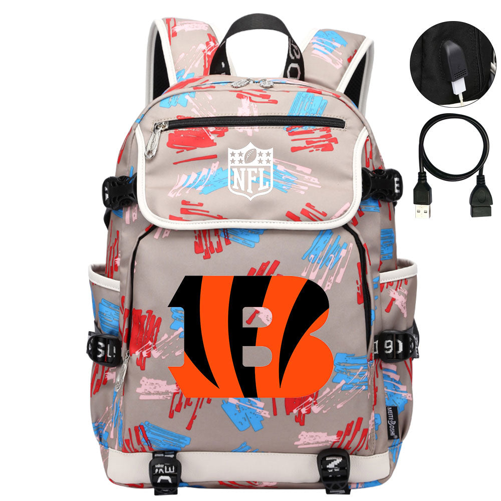 Cincinnati Bengals Football Team Rugby Backpack School Notebook Travel Bag