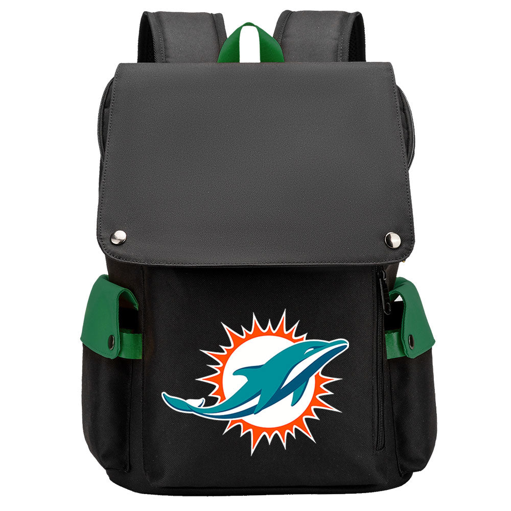 Miami Dolphins Football Team Rugby Laptop Backpack Oxford School Bag