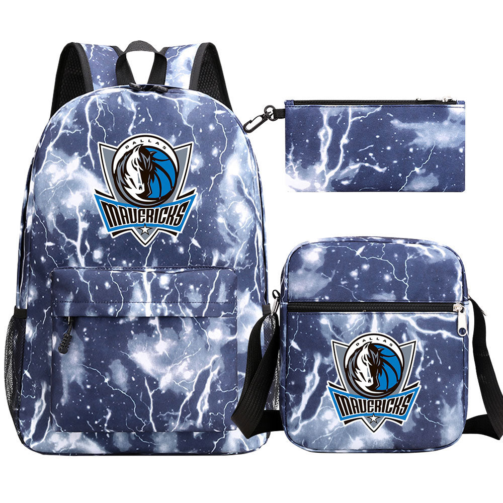 Dallas Mavericks Basketball School Backpack Shoulder Bag Pencil Bags 3pcs Set