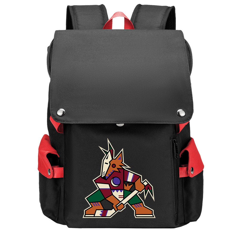 Arizona Coyotes Hockey Team Laptop Backpack Oxford School Bag