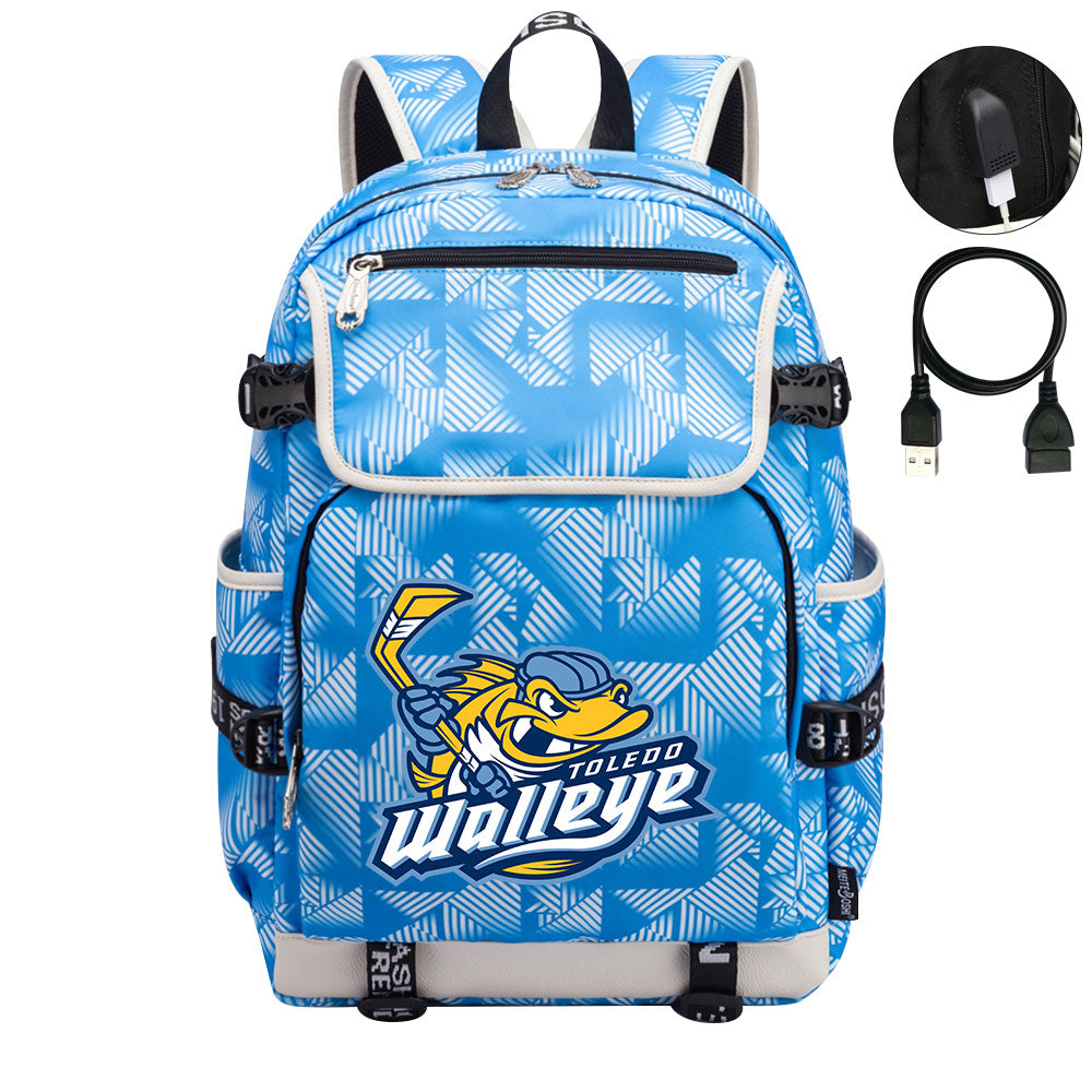 Toledo Walleye Hockey League Backpack School Notebook Travel Bag