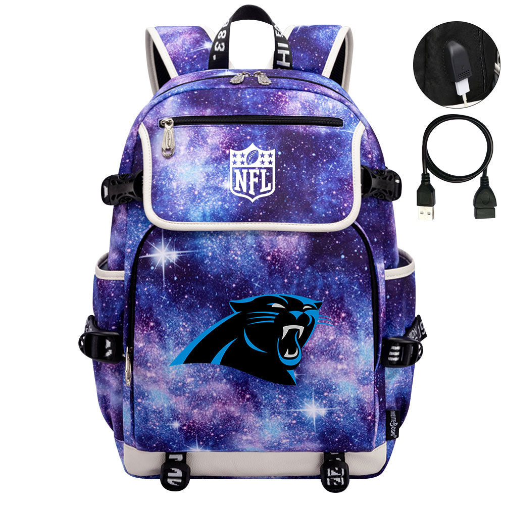 Carolina Panthers Football Team Rugby Backpack School Notebook Travel Bag