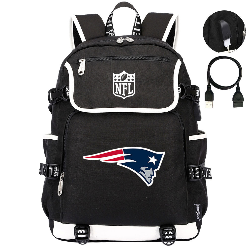 New England Patriots Football Rugby Backpack School Notebook Travel Bags