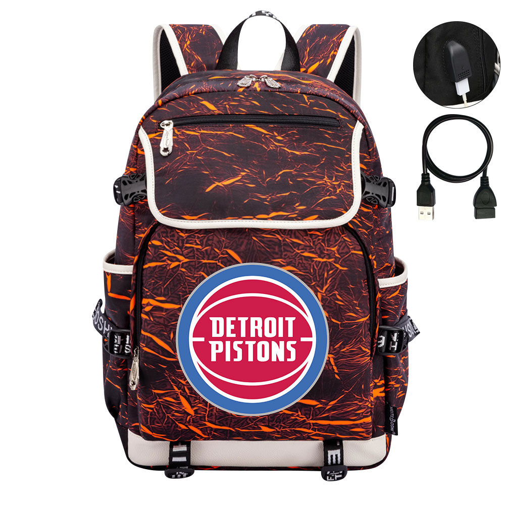 Detroit Pistons Backpack School Notebook Travel Bags
