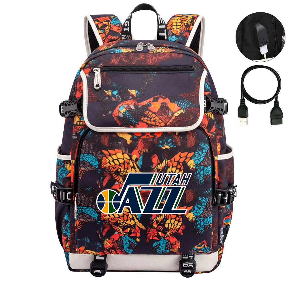 Utah Jazz Backpack School Notebook Travel Bags