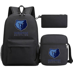 Memphis Grizzlies Basketball School Backpack Shoulder Bag Pencil Bags 3pcs Set