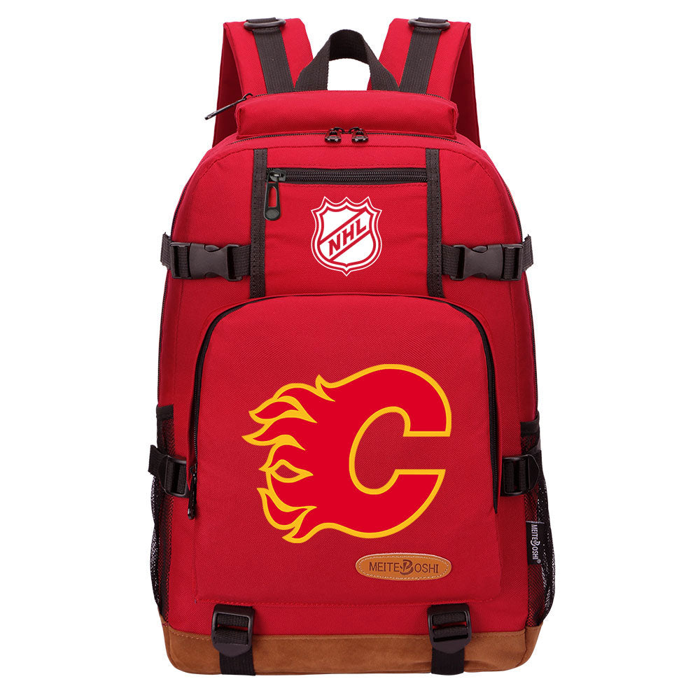 Calgary Flames Hockey League Waterproof Backpack School Notebook Travel Bag