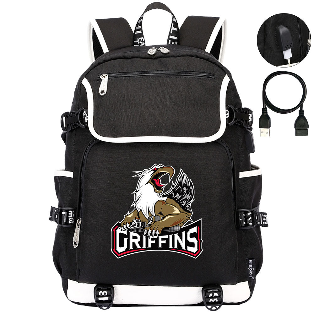 Grand Rapids Griffins Hockey League Backpack School Notebook Travel Bag