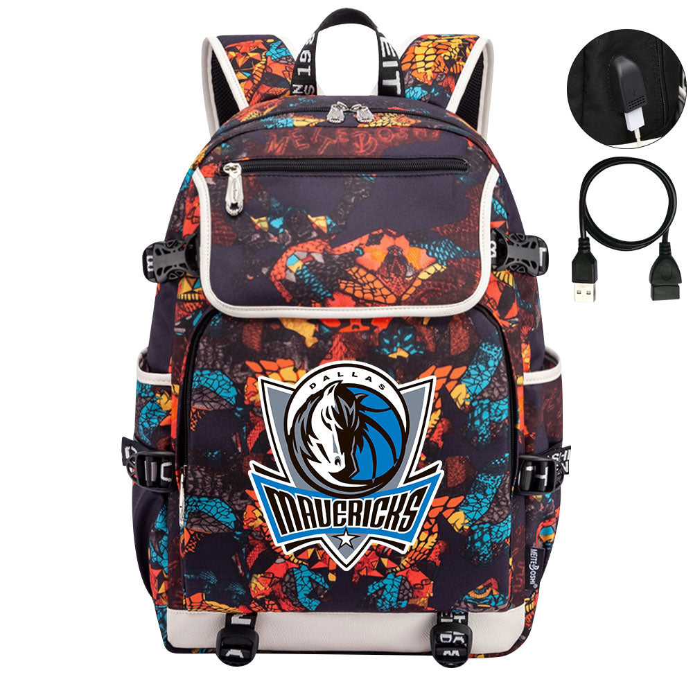 Dallas Mavericks Backpack School Notebook Travel Bags
