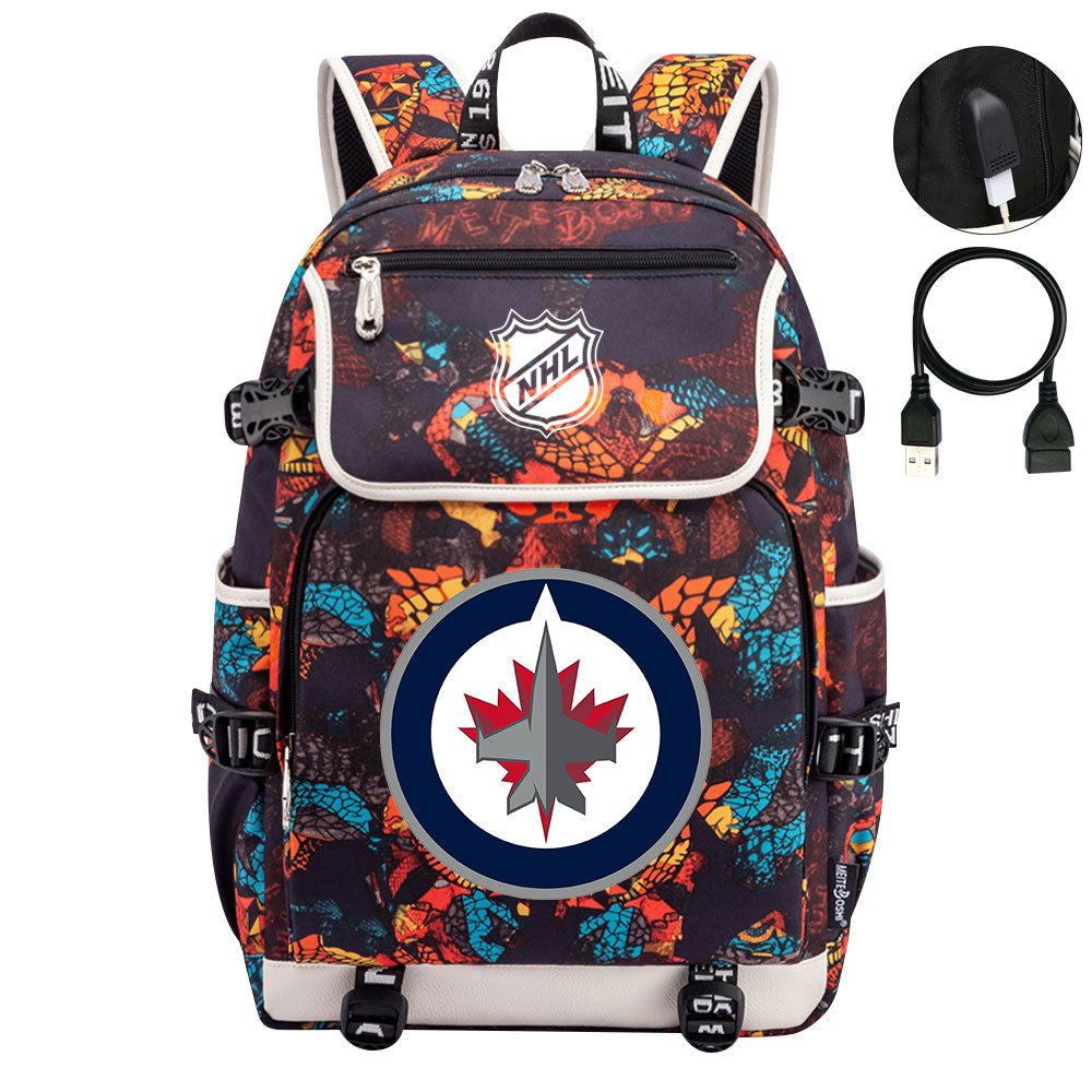 Winnipeg Jets Hockey League Backpack School Notebook Travel Bag