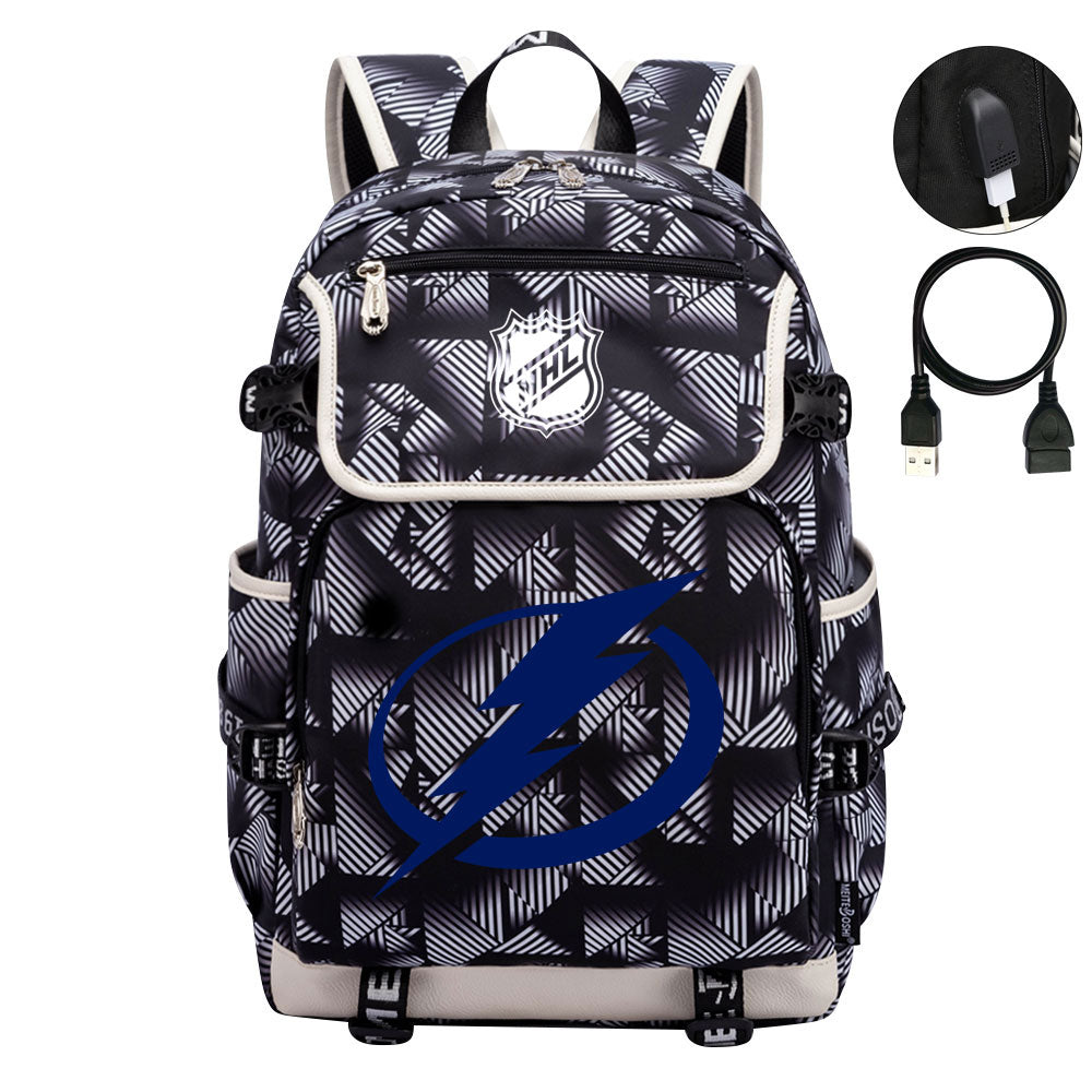 Tampa Bay Lightning Hockey League Backpack School Notebook Travel Bag