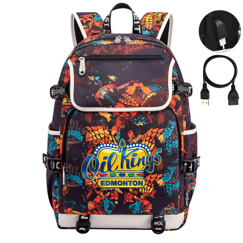 Edmonton Oil Kings Hockey League Backpack School Notebook Travel Bag
