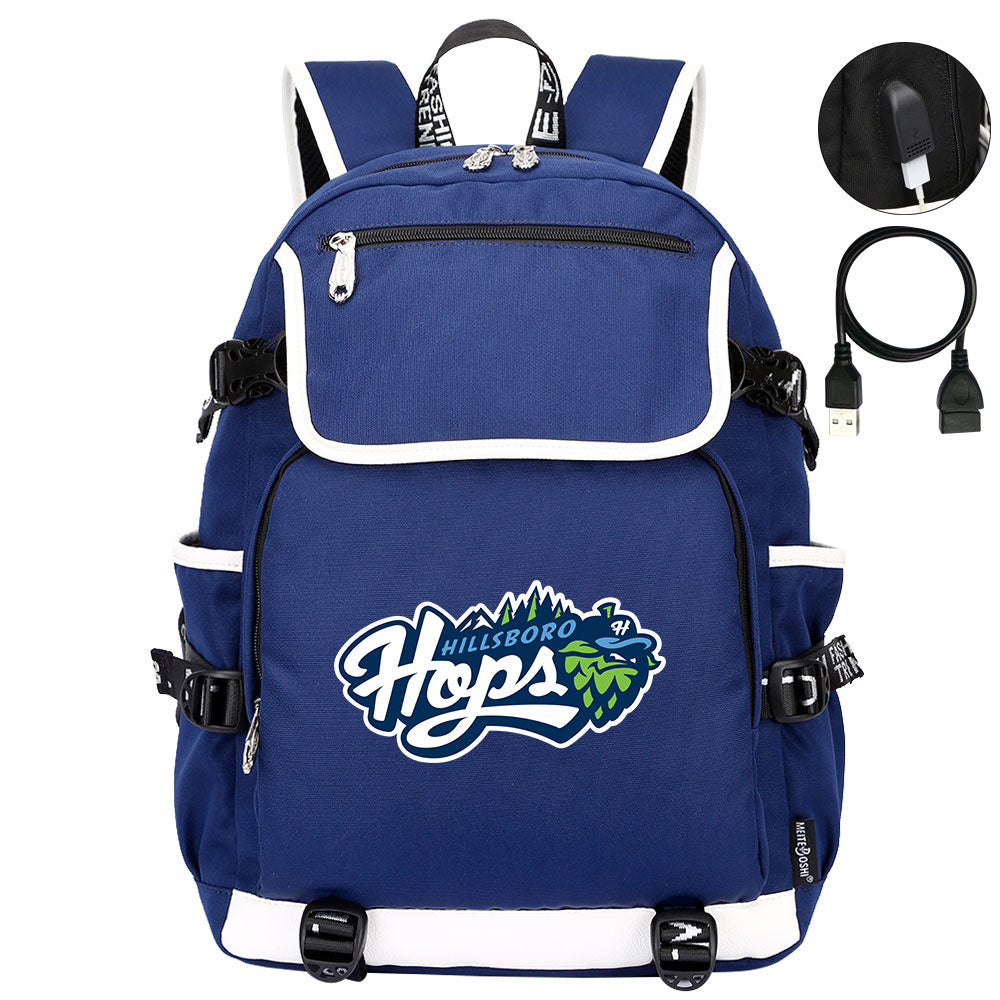 Hillsboro Hops Backpack School Notebook Travel Bags