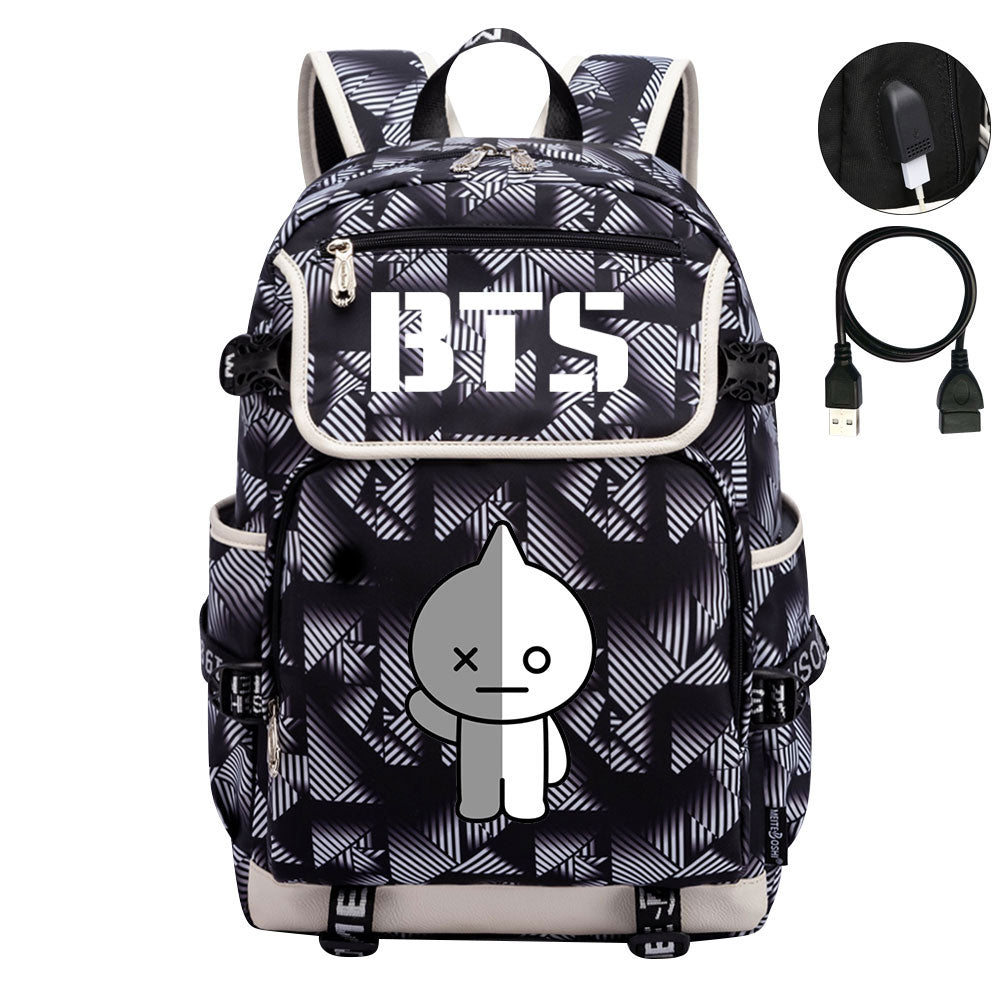BTS VAN Backpack School Notebook Travel Bags