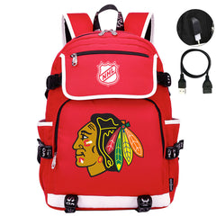 Chicago Blackhawks Hockey League Backpack School Notebook Travel Bag