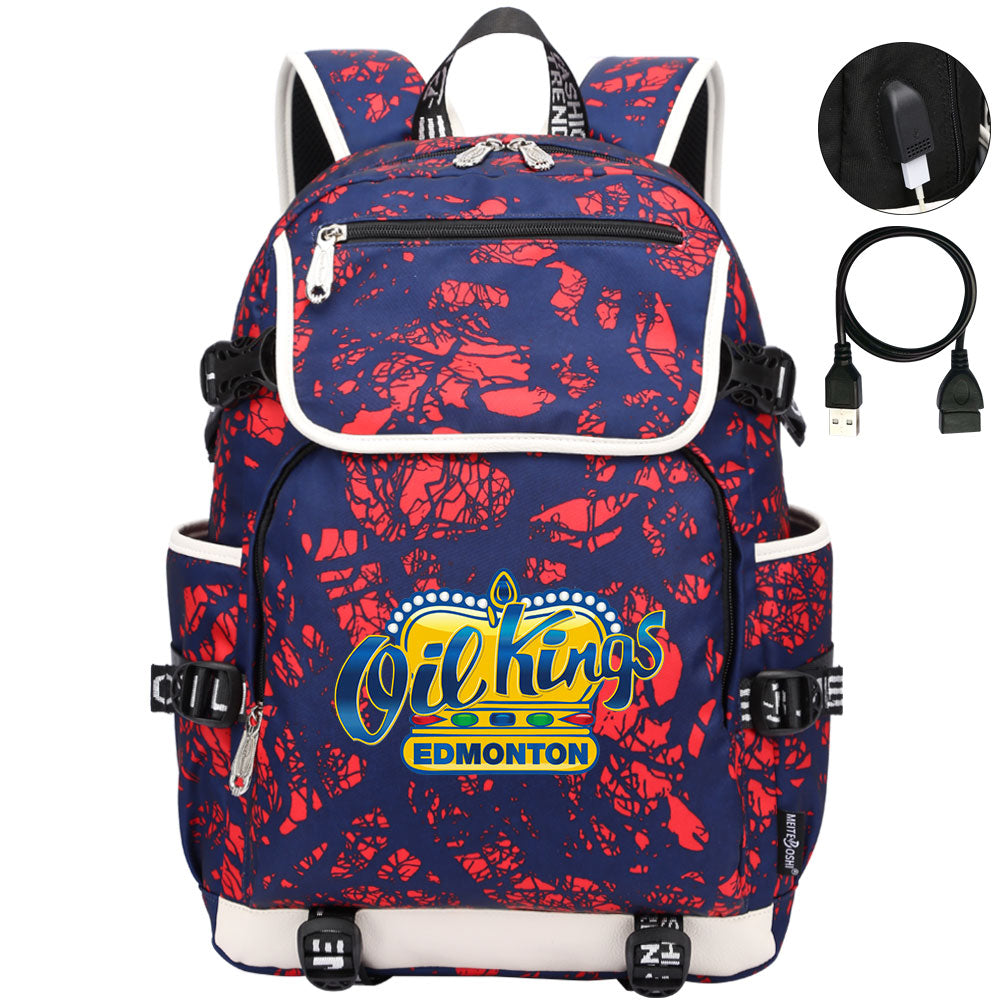 Edmonton Oil Kings Hockey League Backpack School Notebook Travel Bag