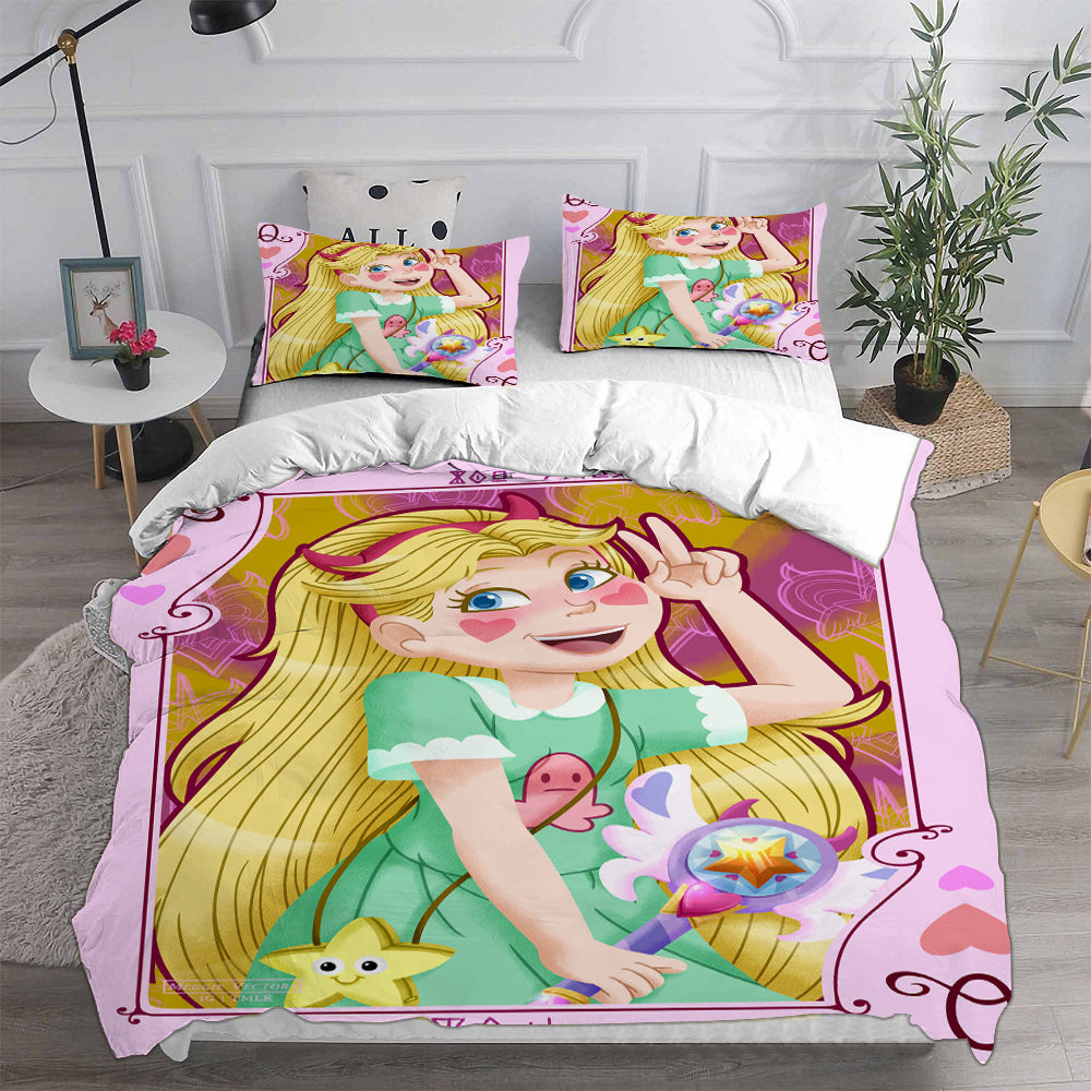 Star vs. the Forces of Evil Cosplay Bedding Set Duvet Cover Pillowcases Halloween Home Decor
