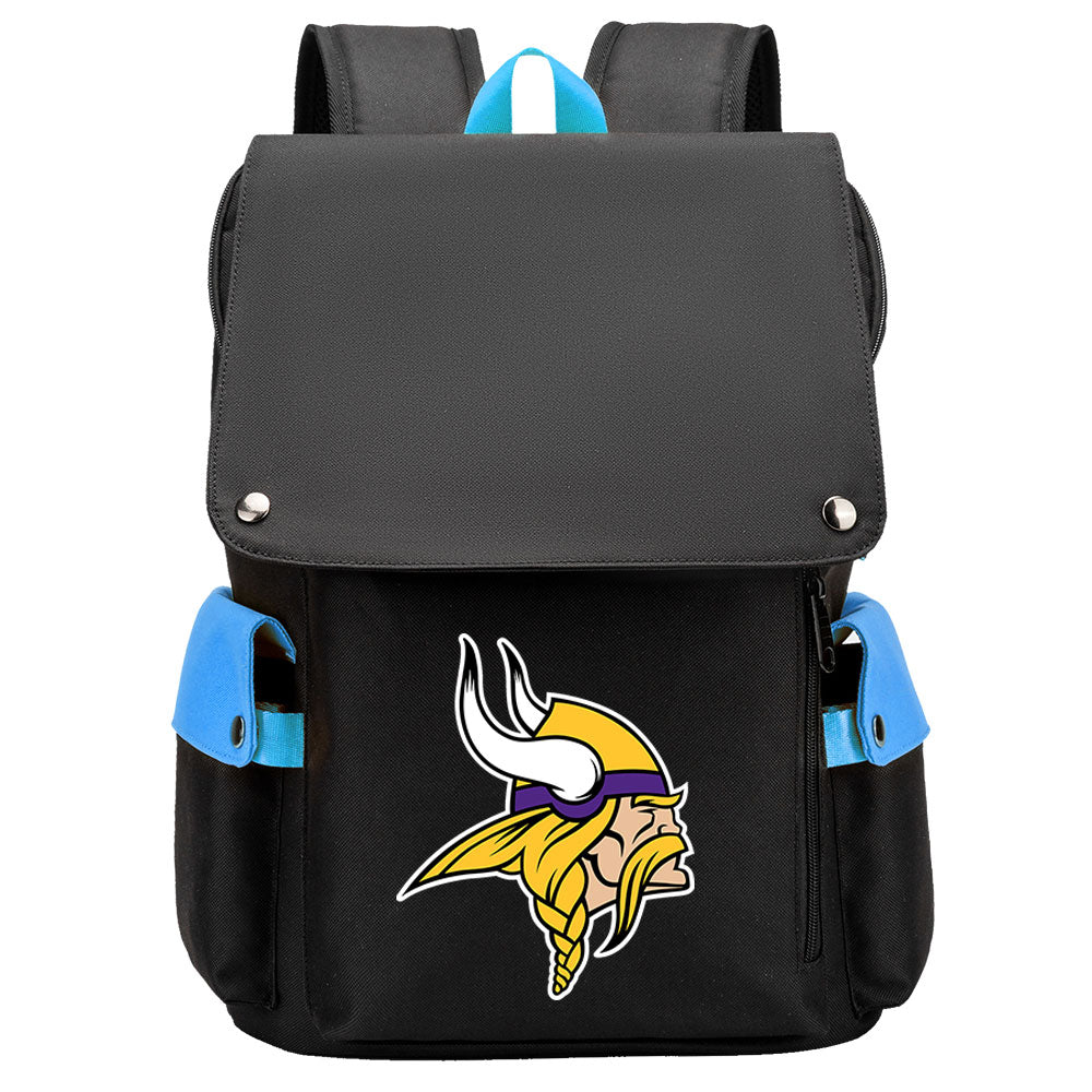 Minnesota Vikings Football Team Rugby Laptop Backpack Oxford School Bag