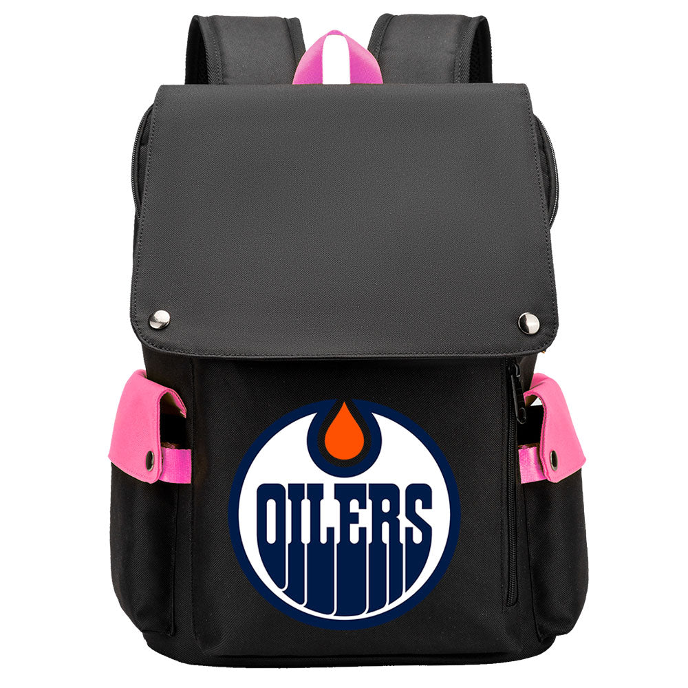 Edmonton Oilers Hockey Team School Backpack Oxford Laptop Bag