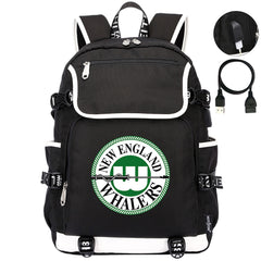 New England Whalers Hockey League Backpack School Notebook Travel Bag