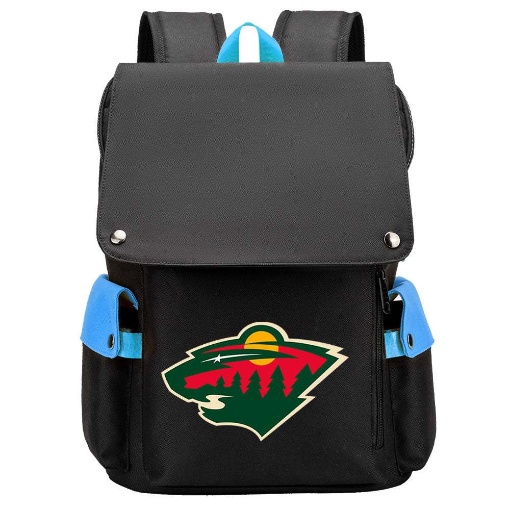 Minnesota Wild Hockey Team School Backpack Oxford Laptop Bag