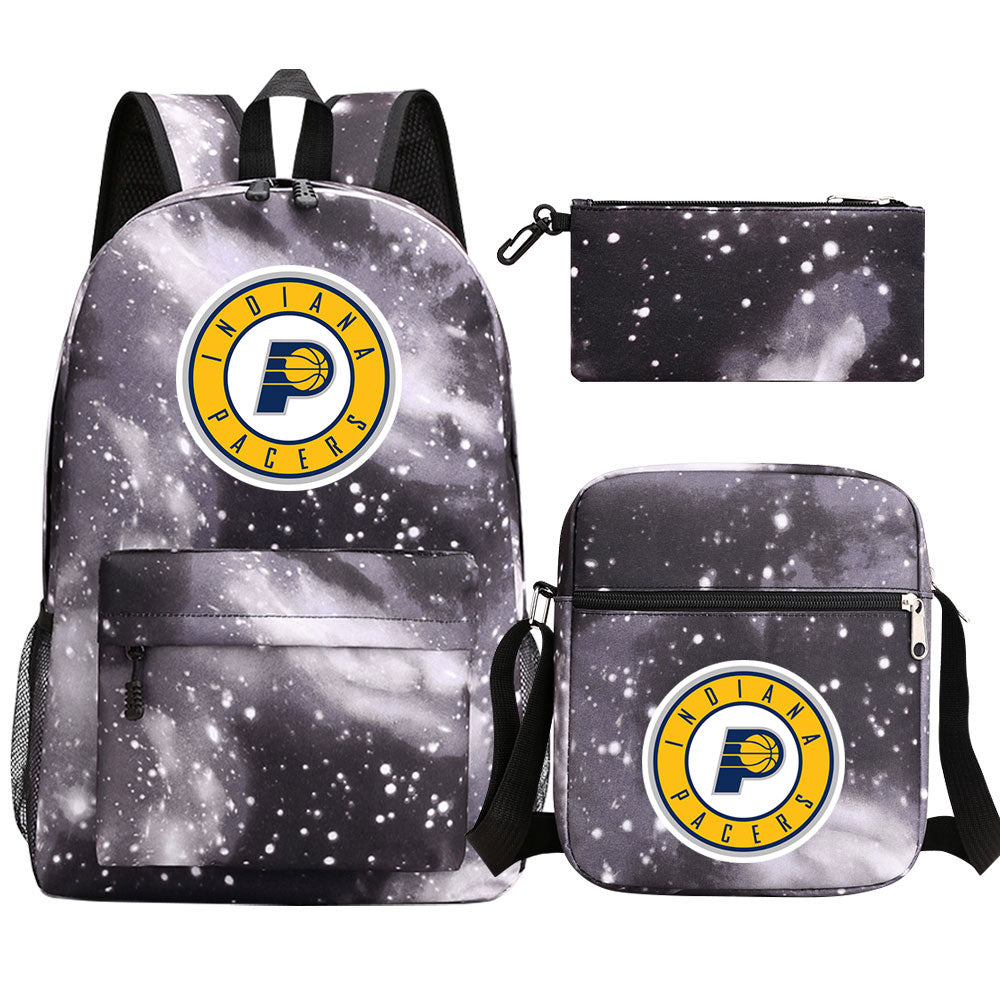 Indiana Pacers Basketball School Backpack Shoulder Bag Pencil Bags 3pcs Set