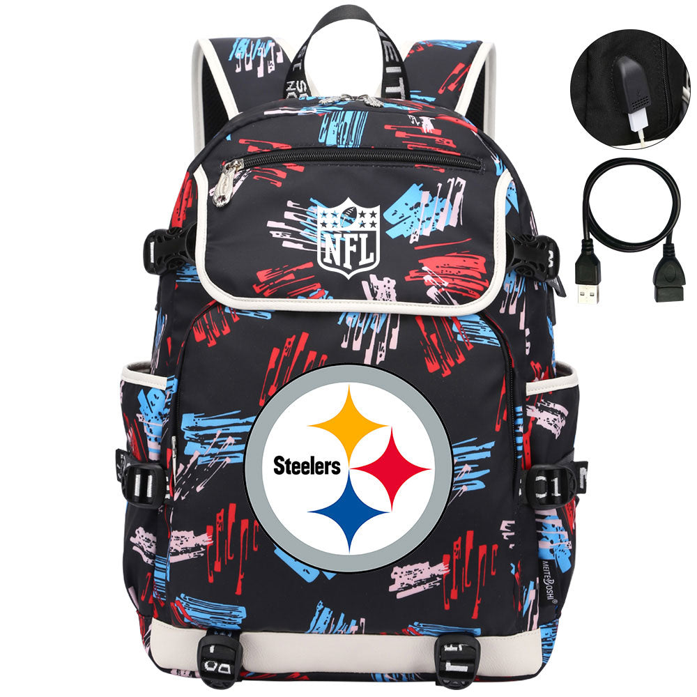 Pittsburgh Steelers Football Rugby Backpack School Notebook Travel Bags