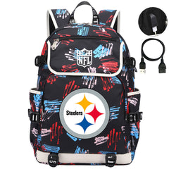 Pittsburgh Steelers Football Rugby Backpack School Notebook Travel Bags
