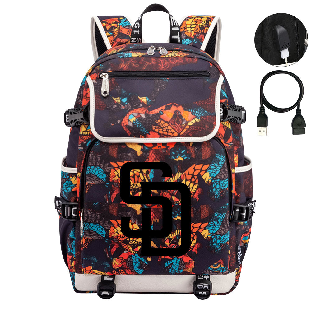 San Diego Padres Backpack School Notebook Travel Bags
