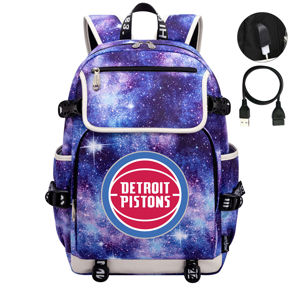 Detroit Pistons Backpack School Notebook Travel Bags