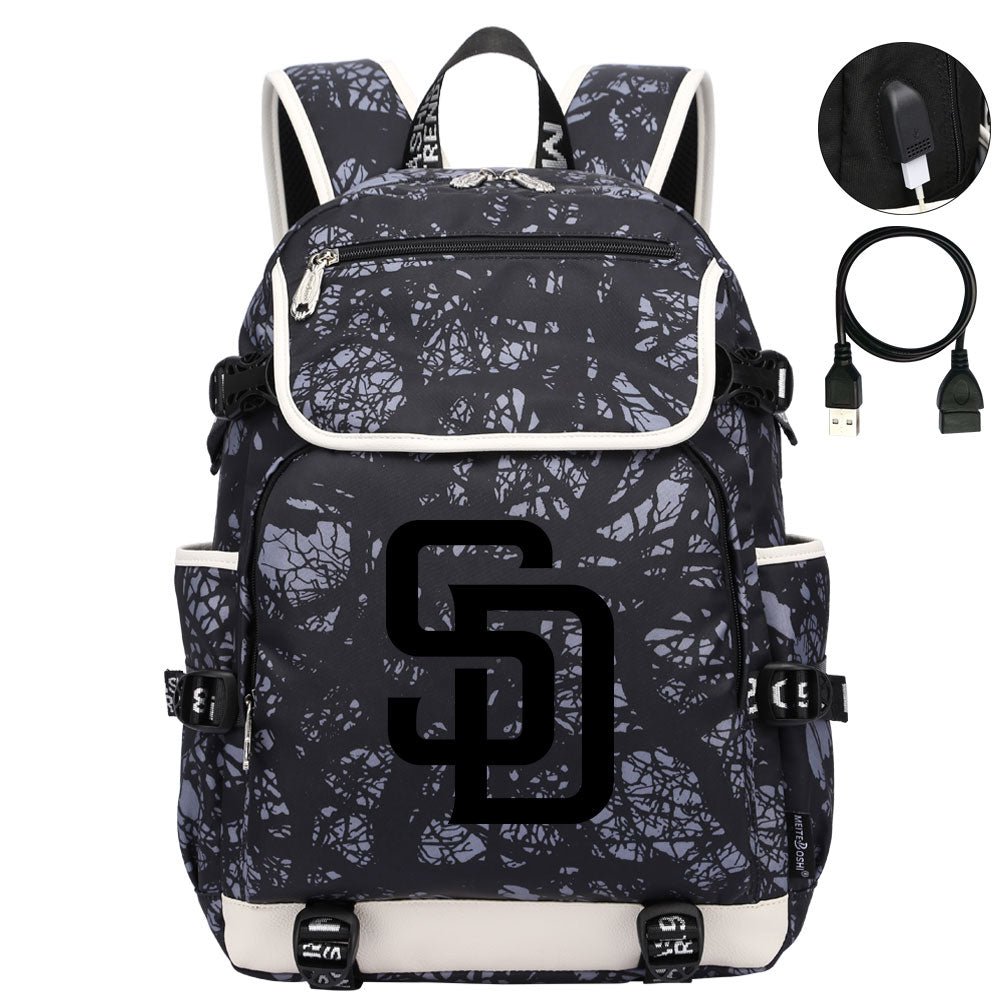 San Diego Padres Backpack School Notebook Travel Bags