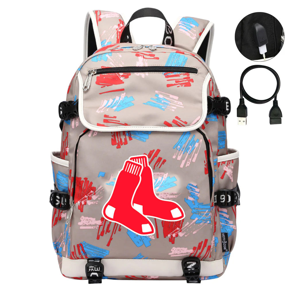 Boston Red Sox Backpack School Notebook Travel Bags