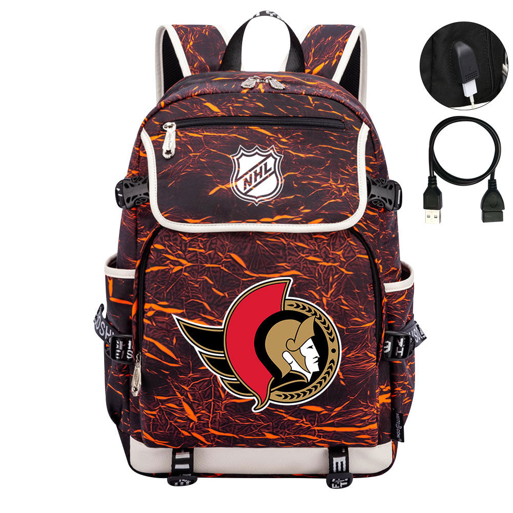 Ottawa Senators Hockey League Backpack School Notebook Travel Bags