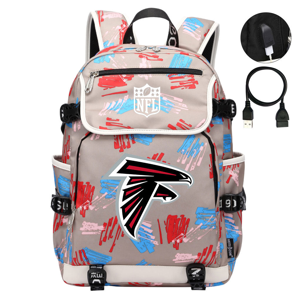Atlanta Falcons Football Team Rugby Backpack School Notebook Travel Bag