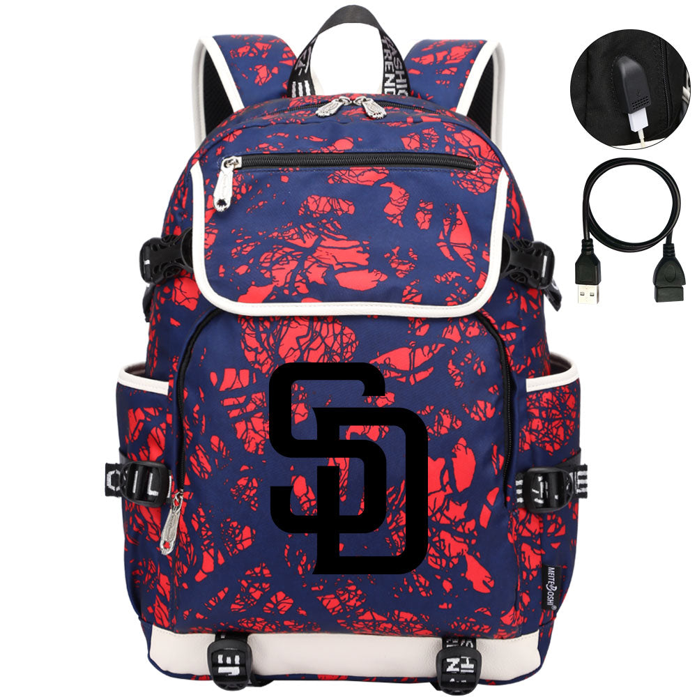 San Diego Padres Backpack School Notebook Travel Bags