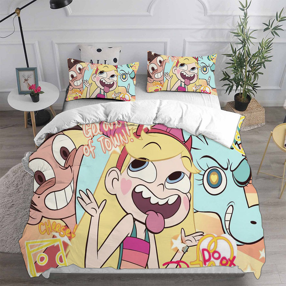 Star vs. the Forces of Evil Cosplay Bedding Set Duvet Cover Pillowcases Halloween Home Decor