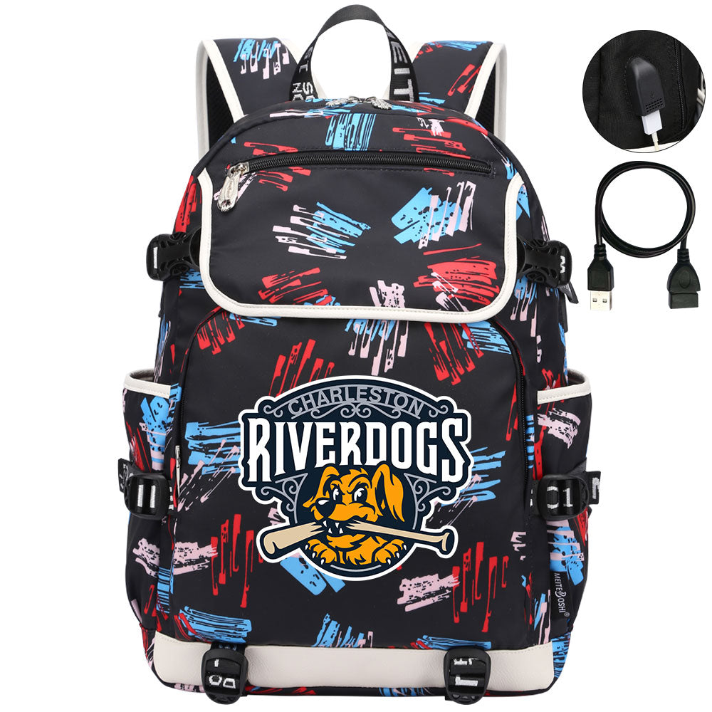 Charleston RiverDogs Backpack School Notebook Travel Bags