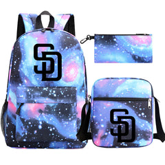 San Diego Padres Baseball School Backpack Shoulder Bag Pencil Bags 3pcs Set