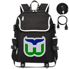 Hartford Whalers Hockey League Backpack School Notebook Travel Bag