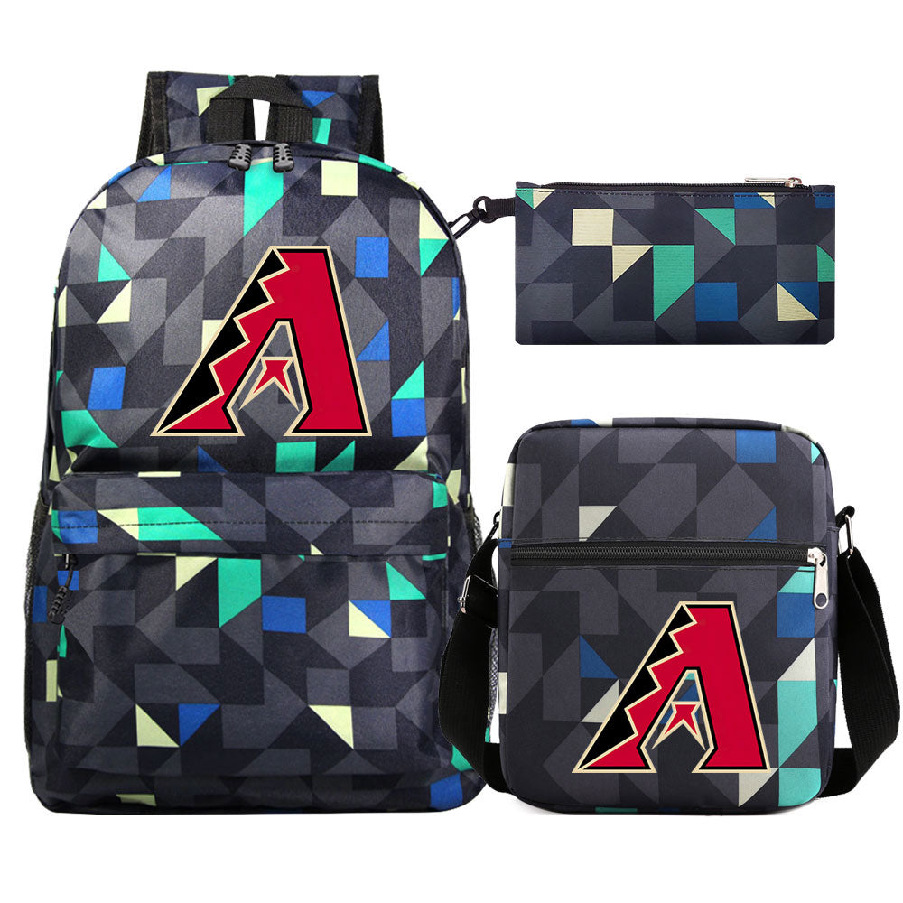 Arizona Diamondbacks Baseball School Backpack Shoulder Bag Pencil Bags 3pcs Set