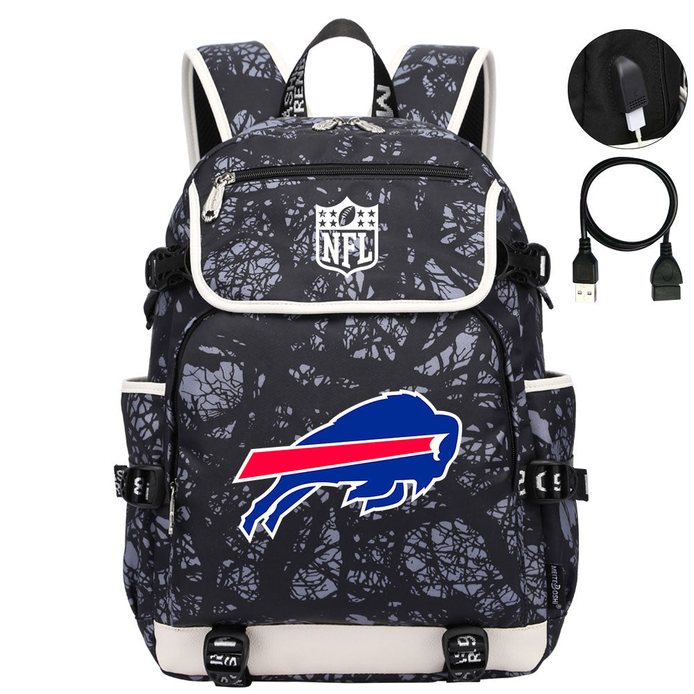 Buffalo Bills Football Team Rugby Backpack School Notebook Travel Bag