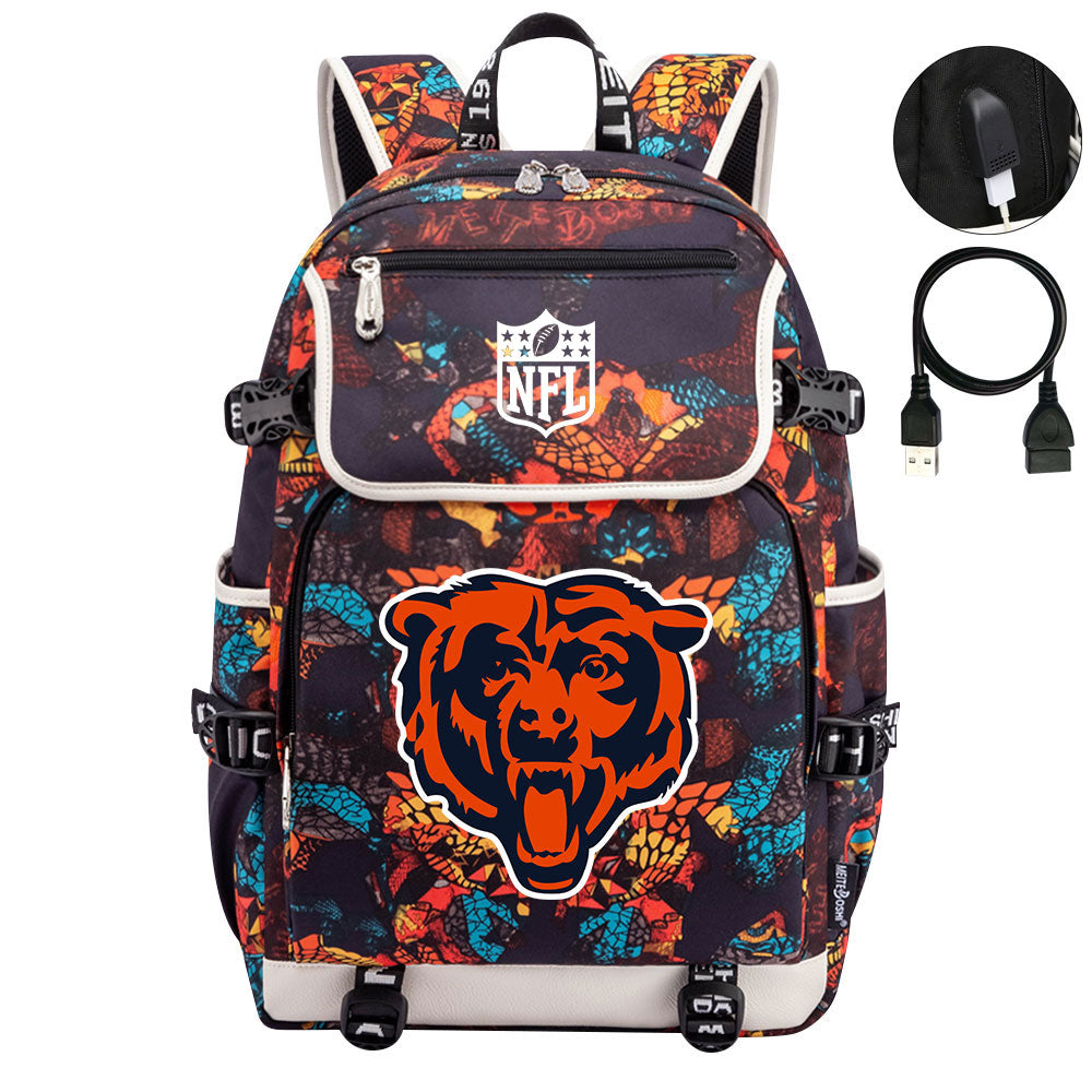 Chicago Bears Football Backpack School Notebook Travel Bags