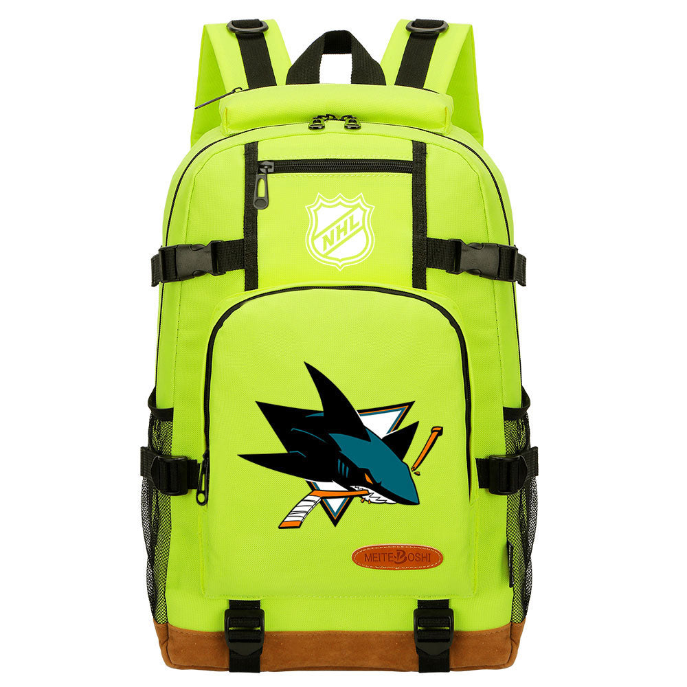 San Jose Sharks Hockey League Waterproof Backpack School Notebook Travel Bag