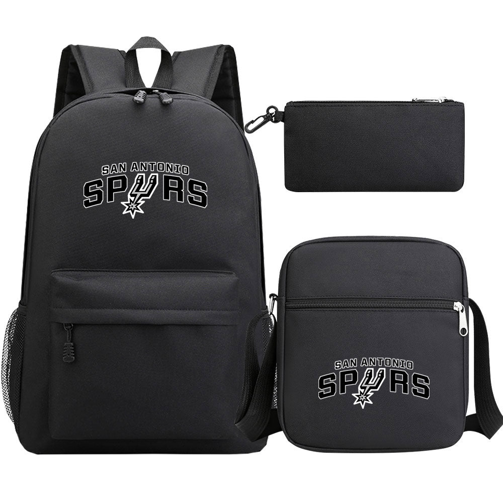 San Antonio Spurs Water  Basketball School Backpack Shoulder Bag Pencil Bags 3pcs Set