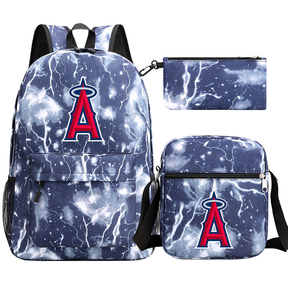 Los Angeles Angels Baseball School Backpack Shoulder Bag Pencil Bags 3pcs Set