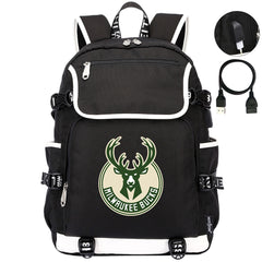 Milwaukee Bucks Backpack School Notebook Travel Bags