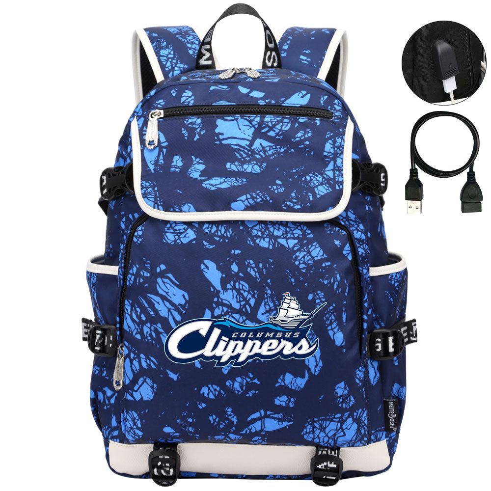 Columbus Clippers Backpack School Notebook Travel Bags