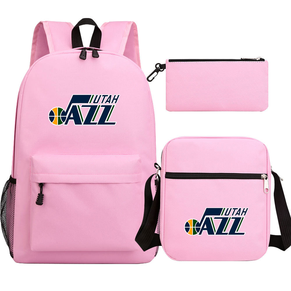 Utah Jazz Basketball School Backpack Shoulder Bag Pencil Bags 3pcs Set