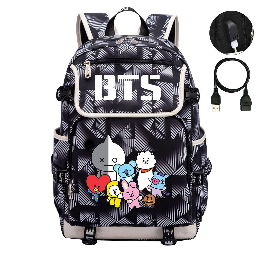 BTS Backpack School Notebook Travel Bags